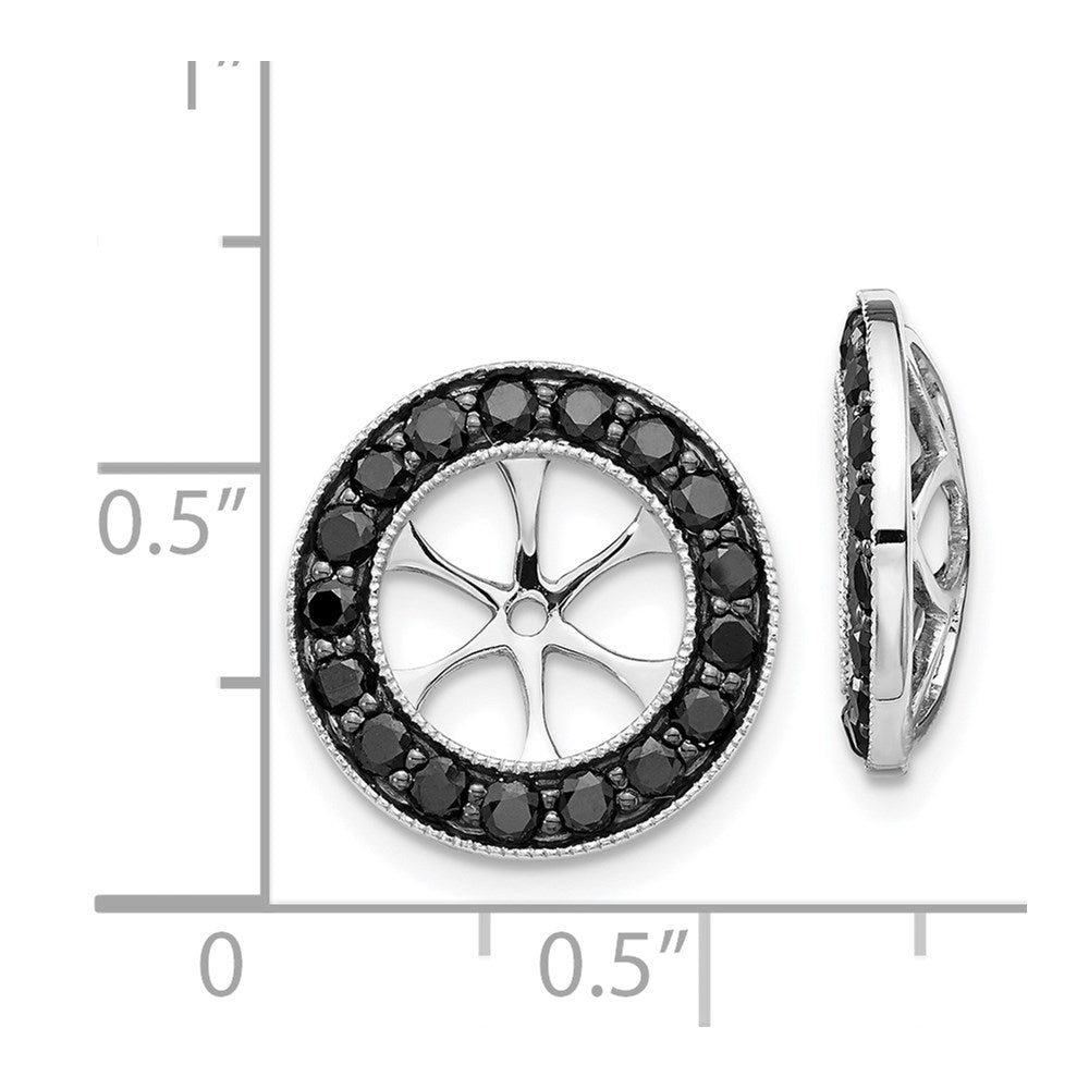 Solid 14k White Gold 1-1/6ct BlacK Simulated CZ Earring JacKets