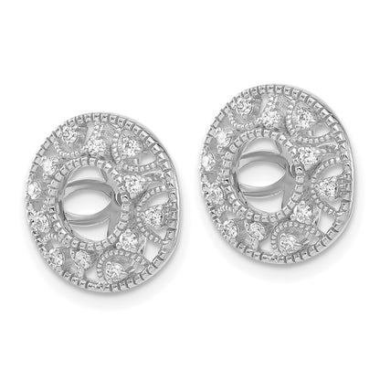 14K White Gold Diamond Earring Jackets