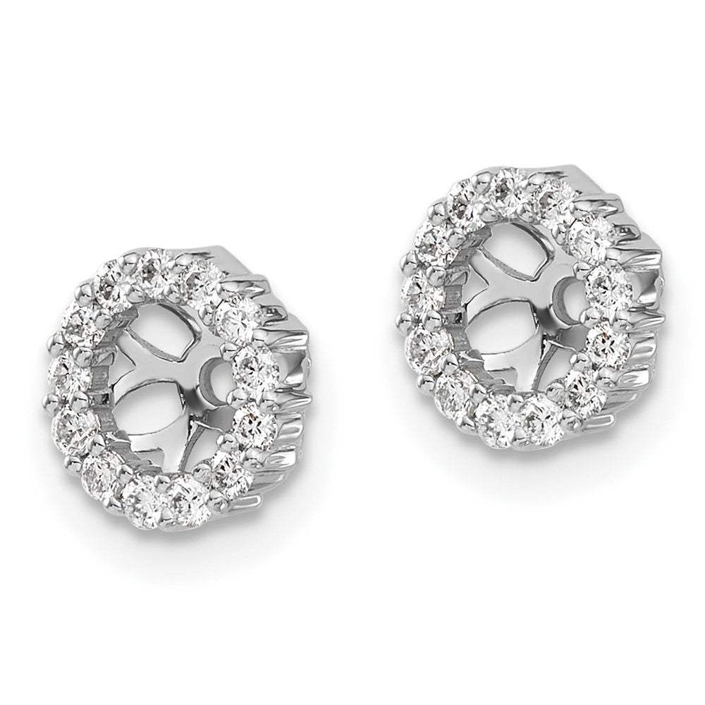 14K White Gold Diamond Earring Jackets