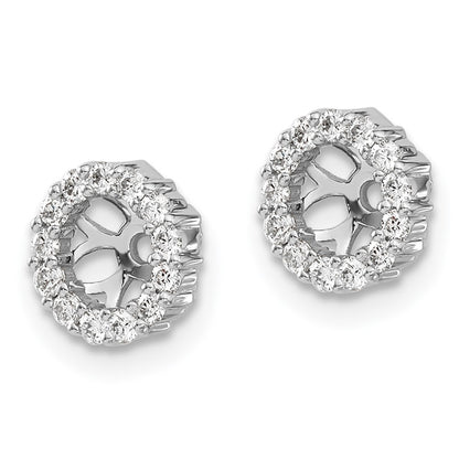 14K White Gold Diamond Earring Jackets