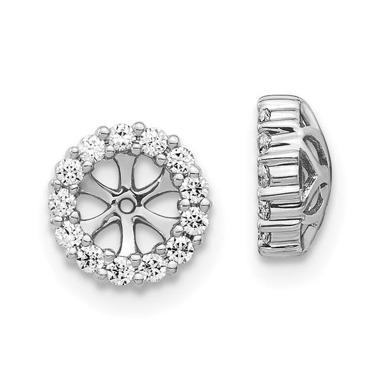 14K White Gold Diamond Earring Jackets