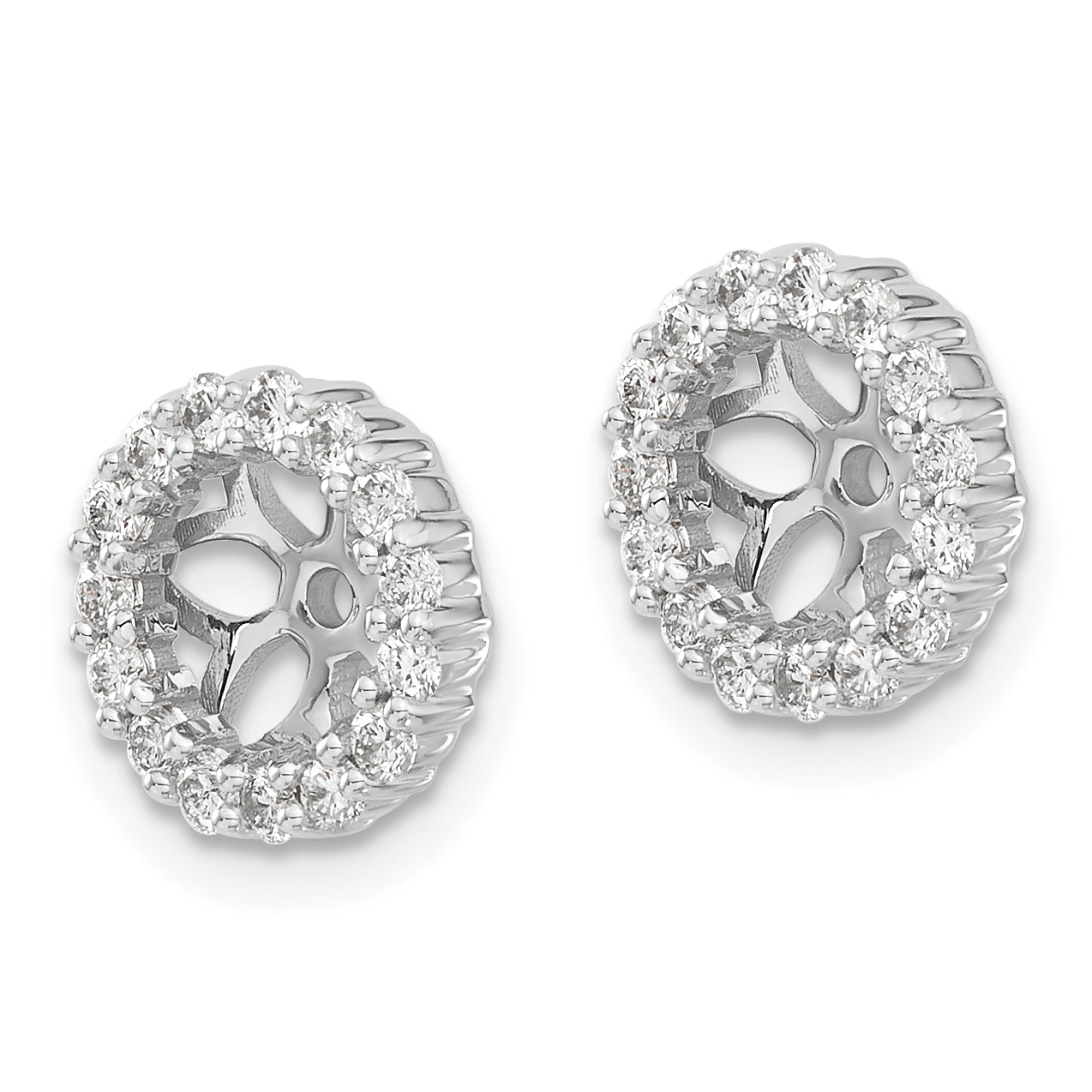 10K White Gold Diamond Earring Jackets