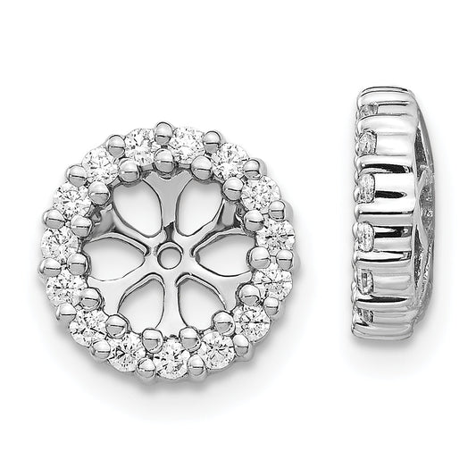 14K White Gold Diamond Earring Jackets