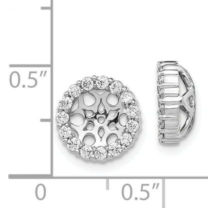 14K White Gold Diamond Earring Jackets