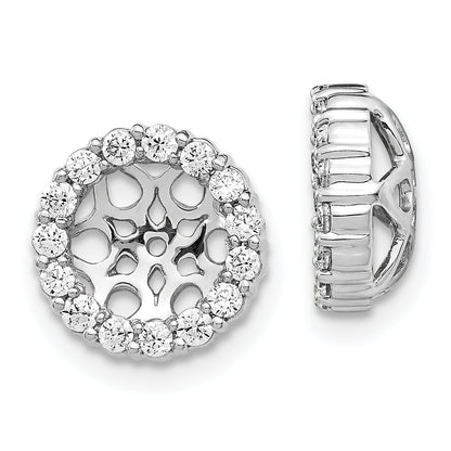 14K White Gold Diamond Earring Jackets