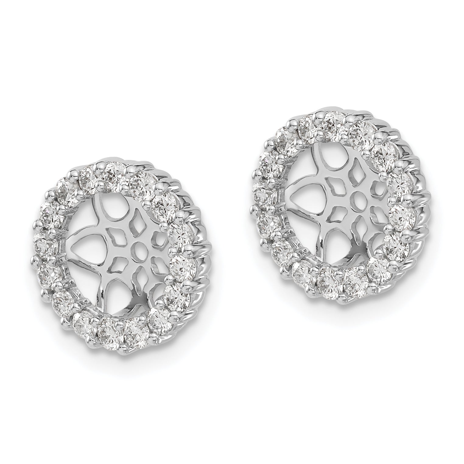 14K White Gold Diamond Earring Jackets