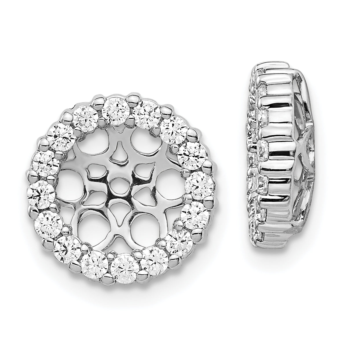 14K White Gold Diamond Earring Jackets