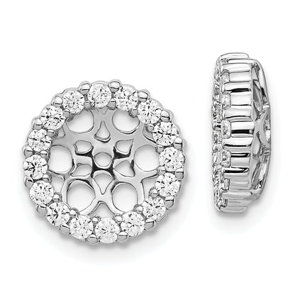 14K White Gold Diamond Earring Jackets