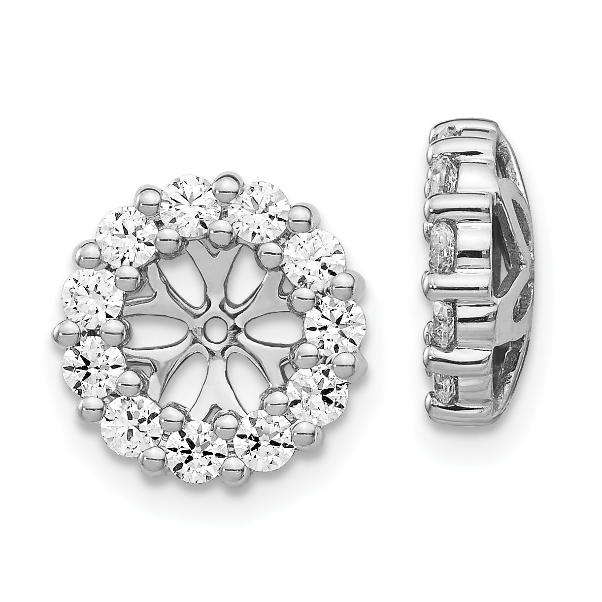 14K White Gold Diamond Earring Jackets