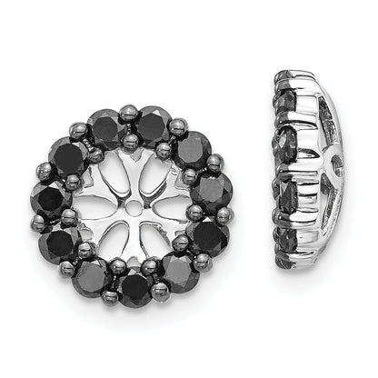 14K White Gold Black Diamond Earring Jackets