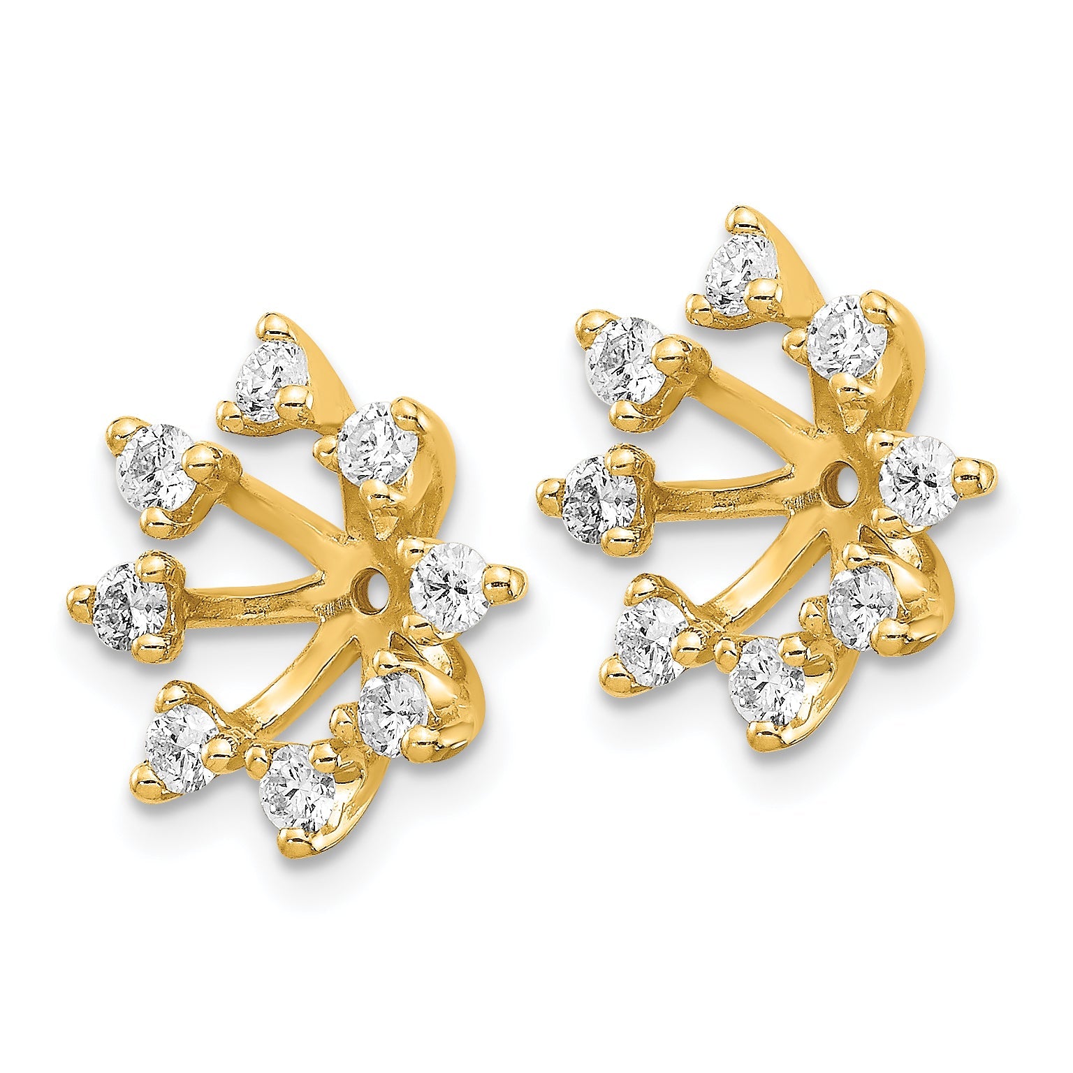 14K Yellow Gold Aa Fancy Diamond Earring Jacket