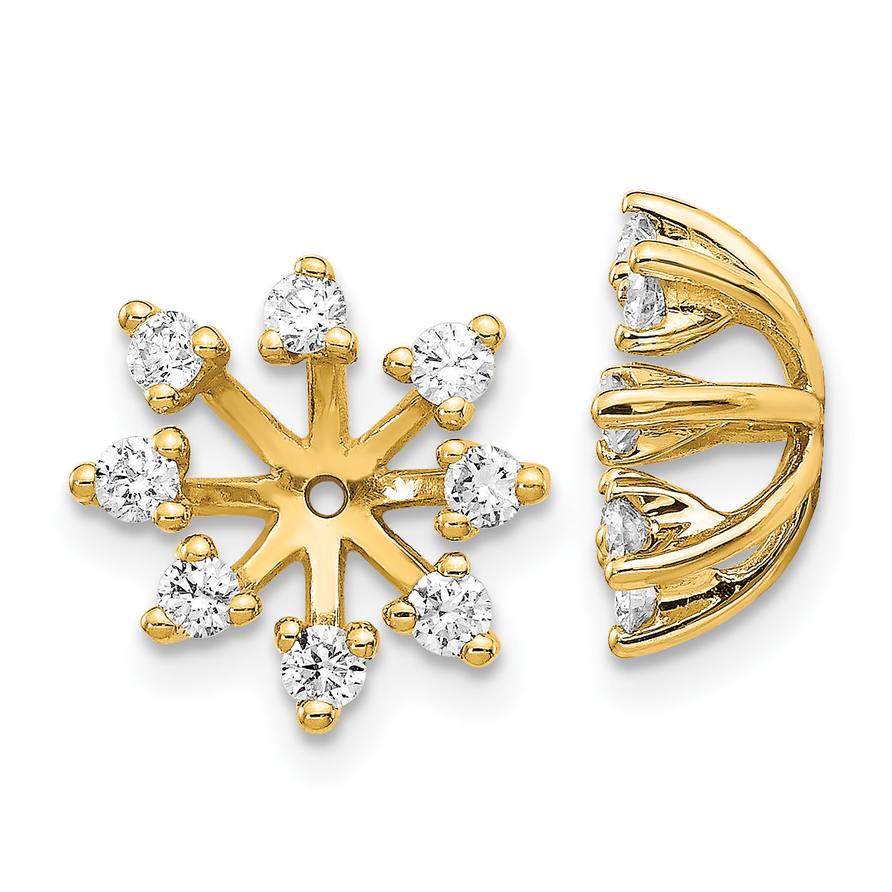 14K Yellow Gold Aa Fancy Diamond Earring Jacket