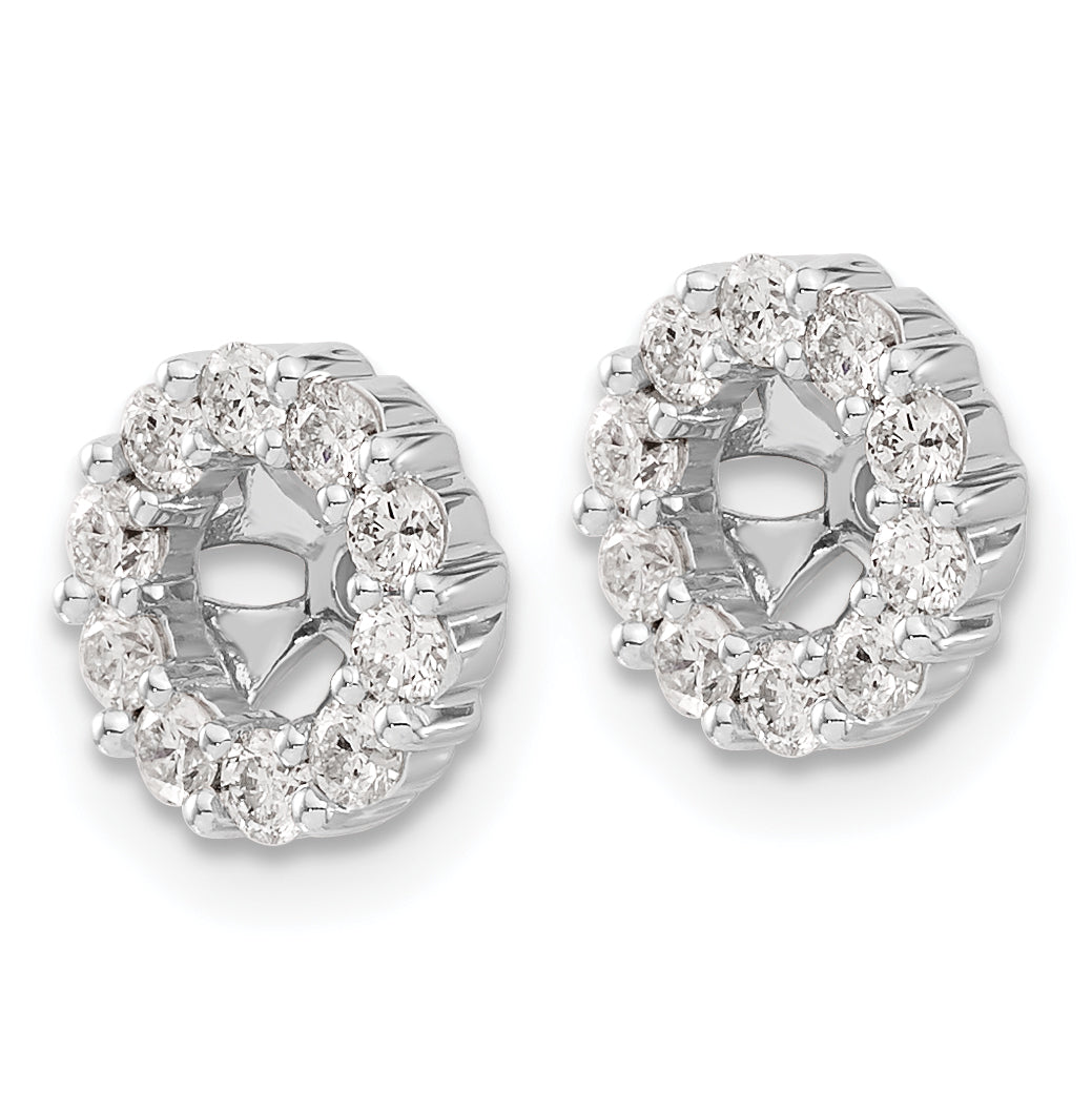 14K White Gold Diamond Earring Jackets