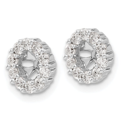 14K White Gold Diamond Earring Jackets