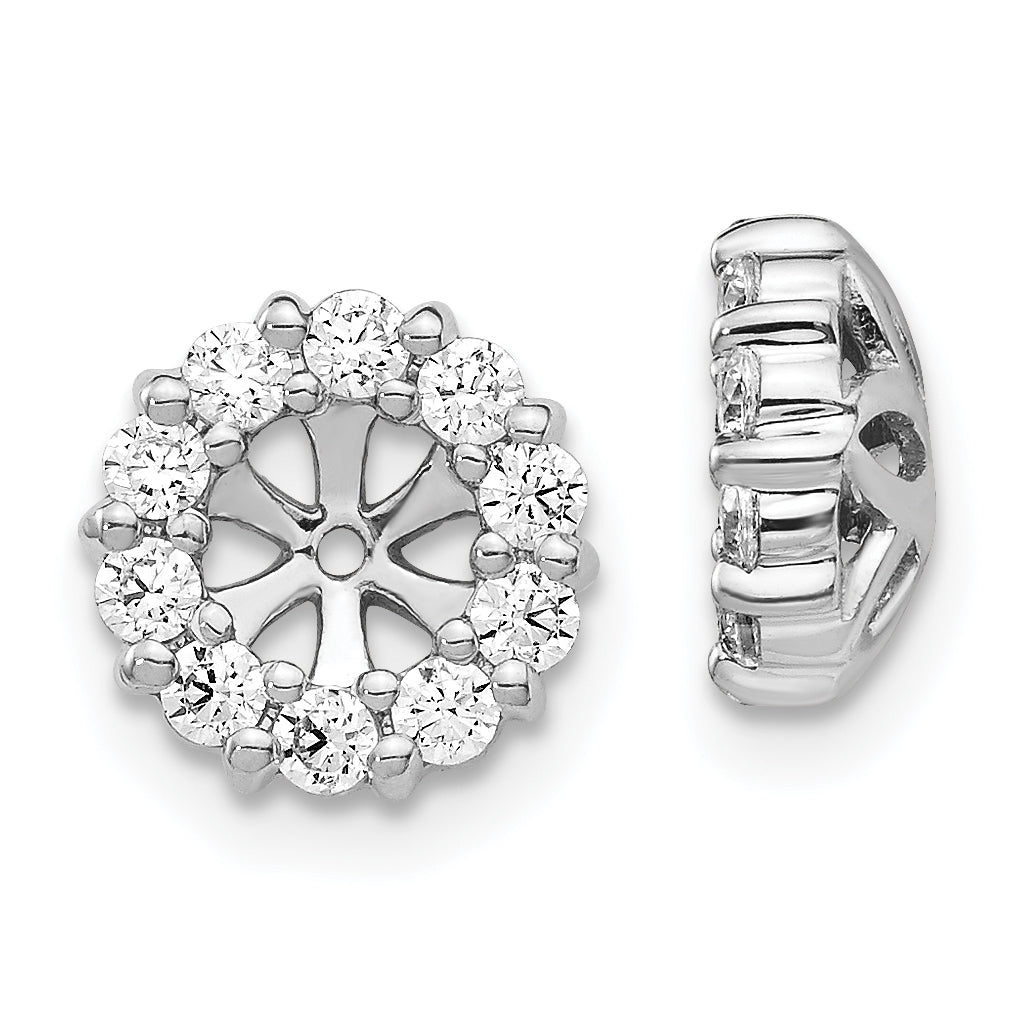 14K White Gold Diamond Earring Jackets