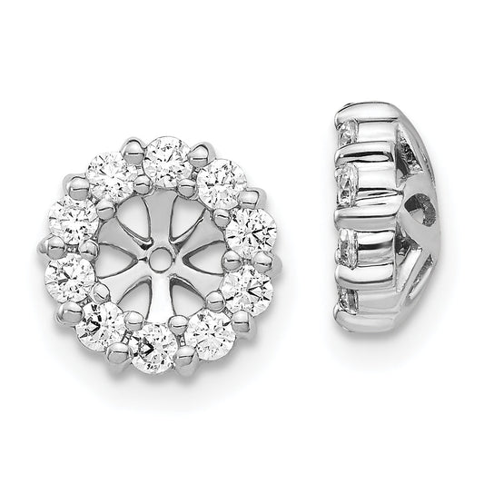 14K White Gold Diamond Earring Jackets