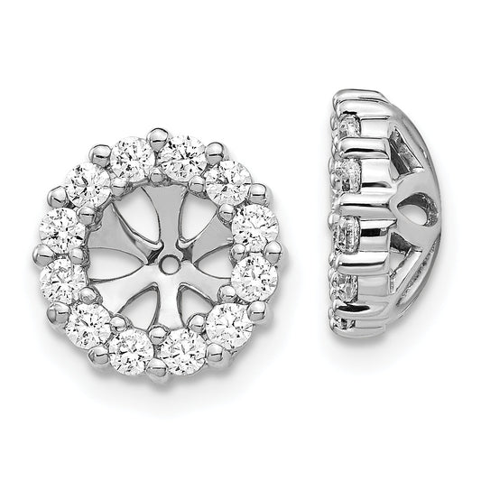 14K White Gold Diamond Earring Jackets