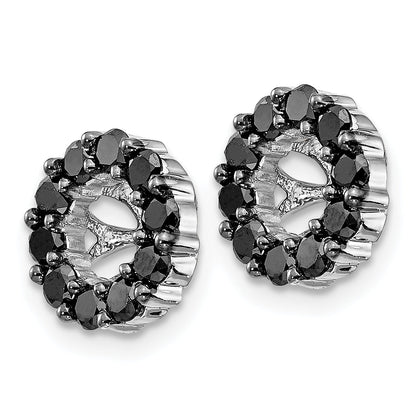 14K White Gold Black Diamond Earring Jackets