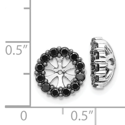 14K White Gold Black Diamond Earring Jackets