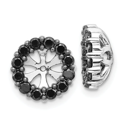 14K White Gold Black Diamond Earring Jackets