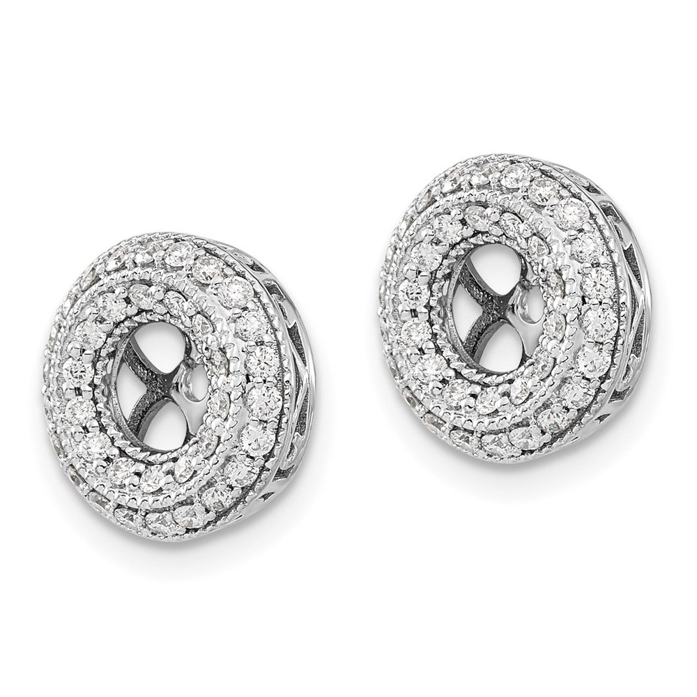 14K White Gold Fancy Diamond Earring Jackets