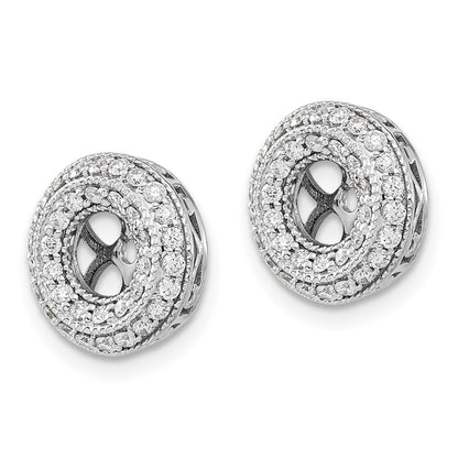 14K White Gold Fancy Diamond Earring Jackets