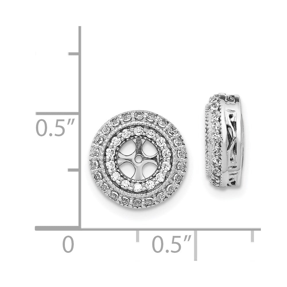 14K White Gold Fancy Diamond Earring Jackets