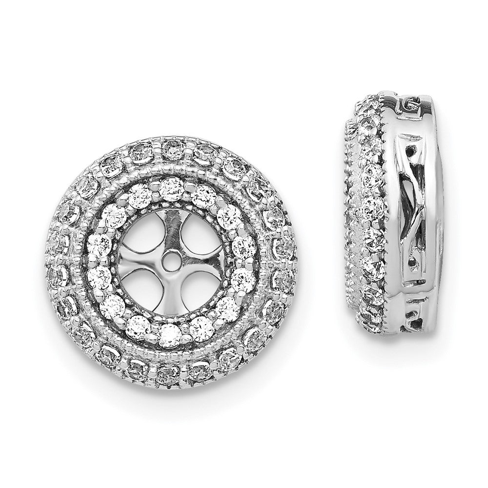 14K White Gold Fancy Diamond Earring Jackets