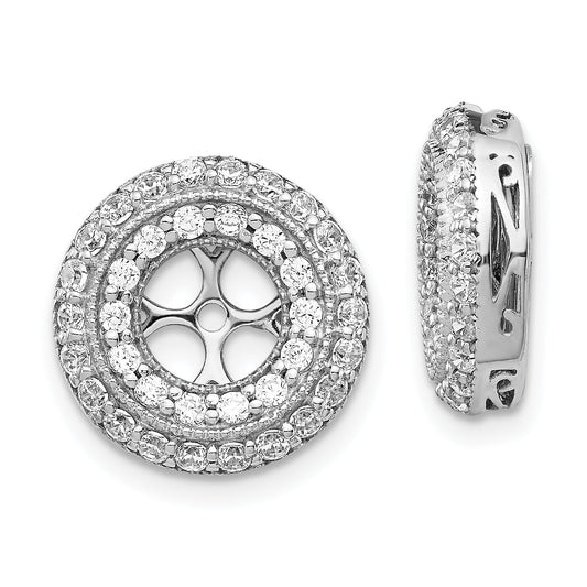 14K White Gold Fancy Diamond Earring Jackets