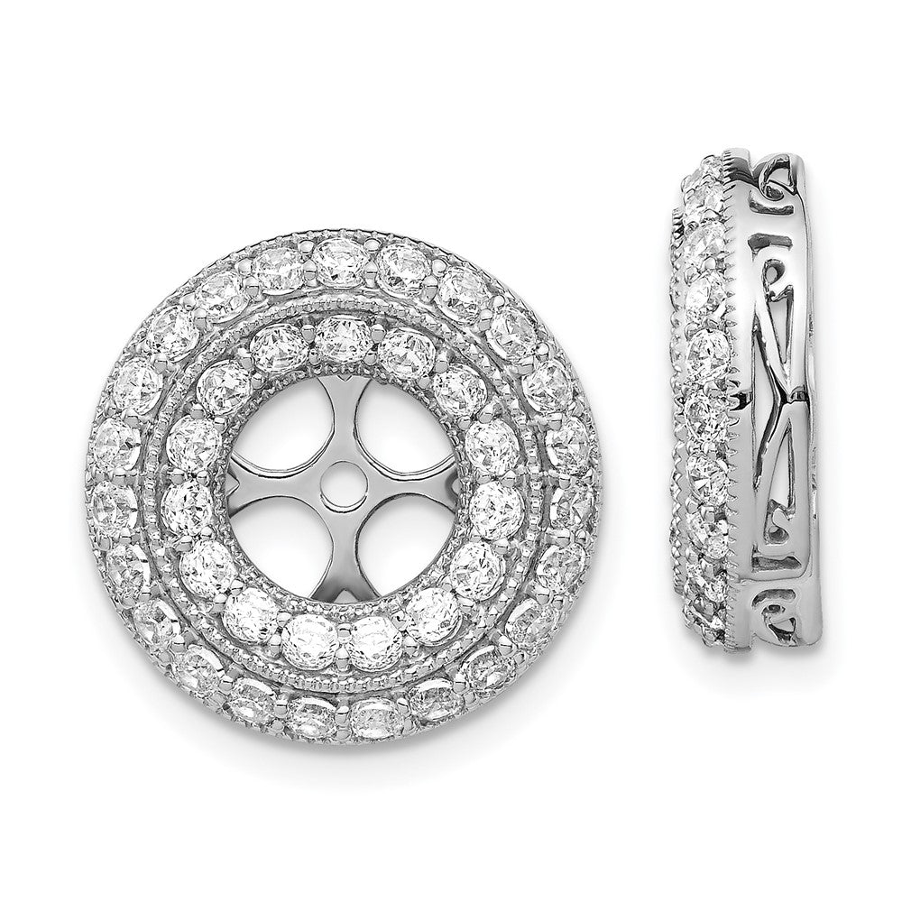 14K White Gold Fancy Diamond Earring Jackets