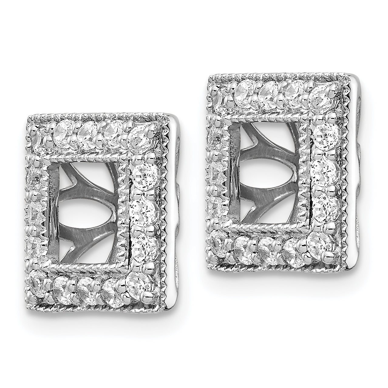 14k White Gold 1/2 Ct. Lab Grown Diamond VS/SI+ G+ with 4.75 mm Earring Jacket