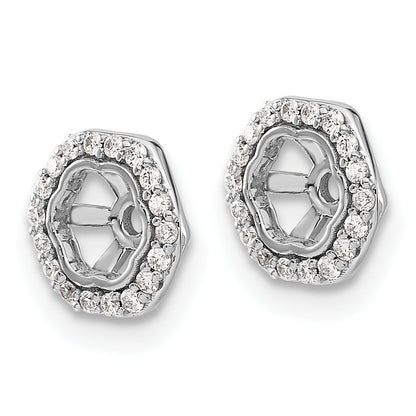 10K White Gold Hexagon Diamond Earring Jackets