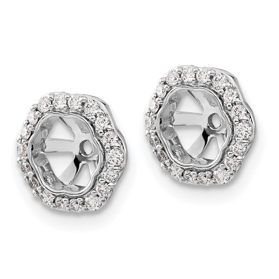 10K White Gold Diamond Earring Jackets