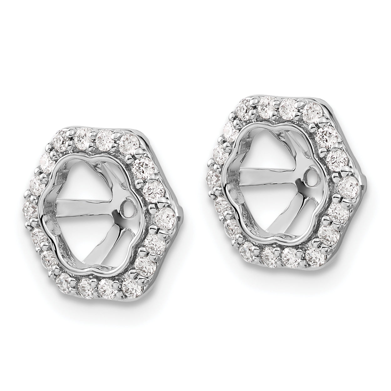 10K White Gold Diamond Earring Jackets