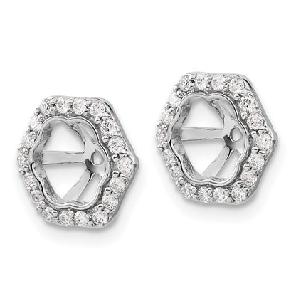 10K White Gold Diamond Earring Jackets