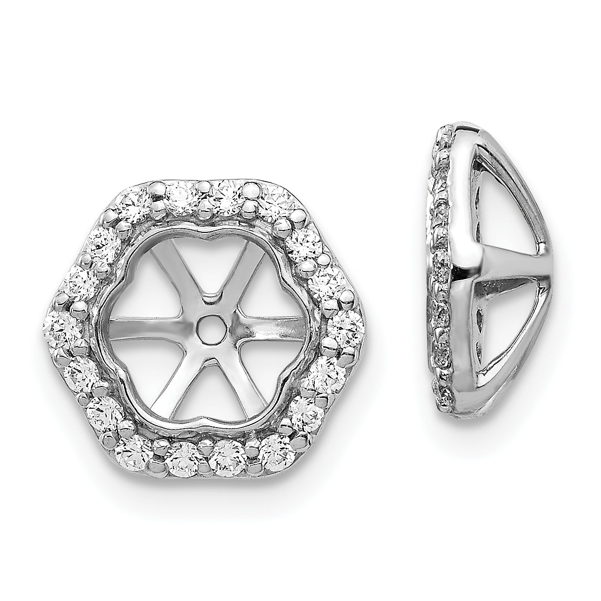 10K White Gold Diamond Earring Jackets