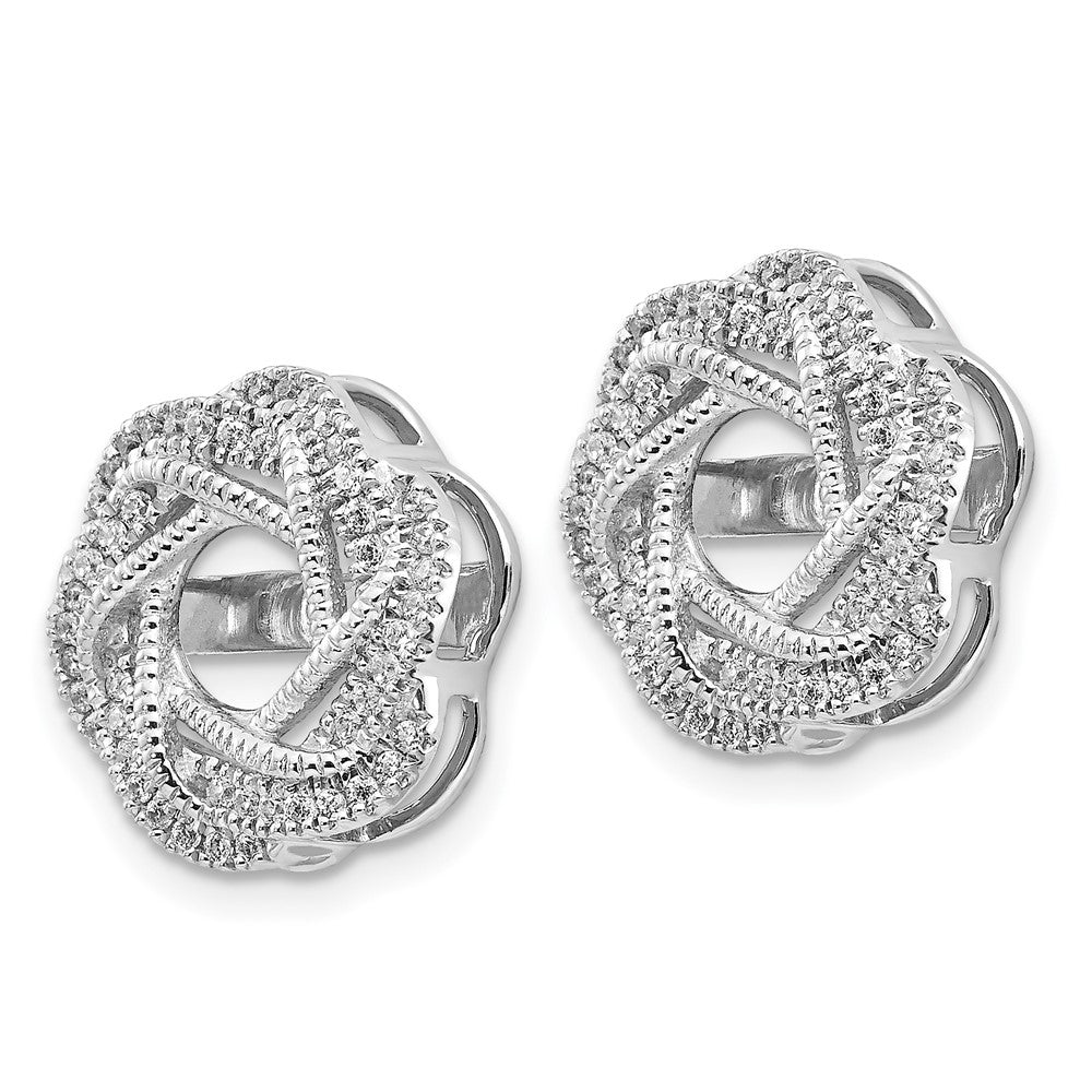 14K White Gold Diamond Jacket Earrings