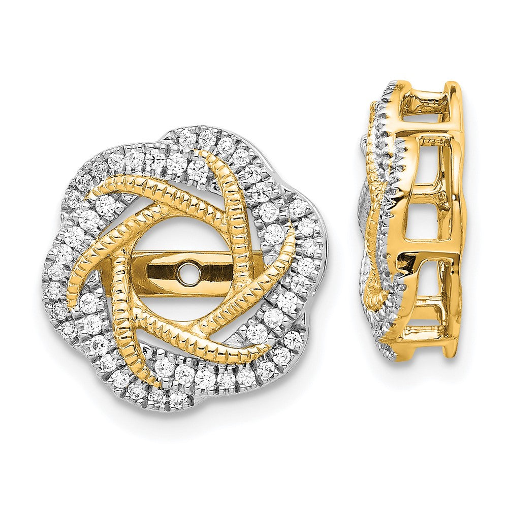 14K Yellow Gold Diamond Jacket Earrings