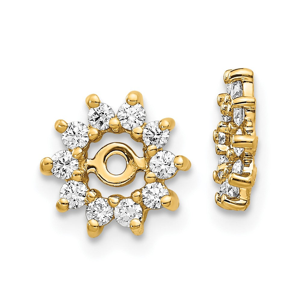 14K Yellow Gold Aa Diamond Earring Jacket