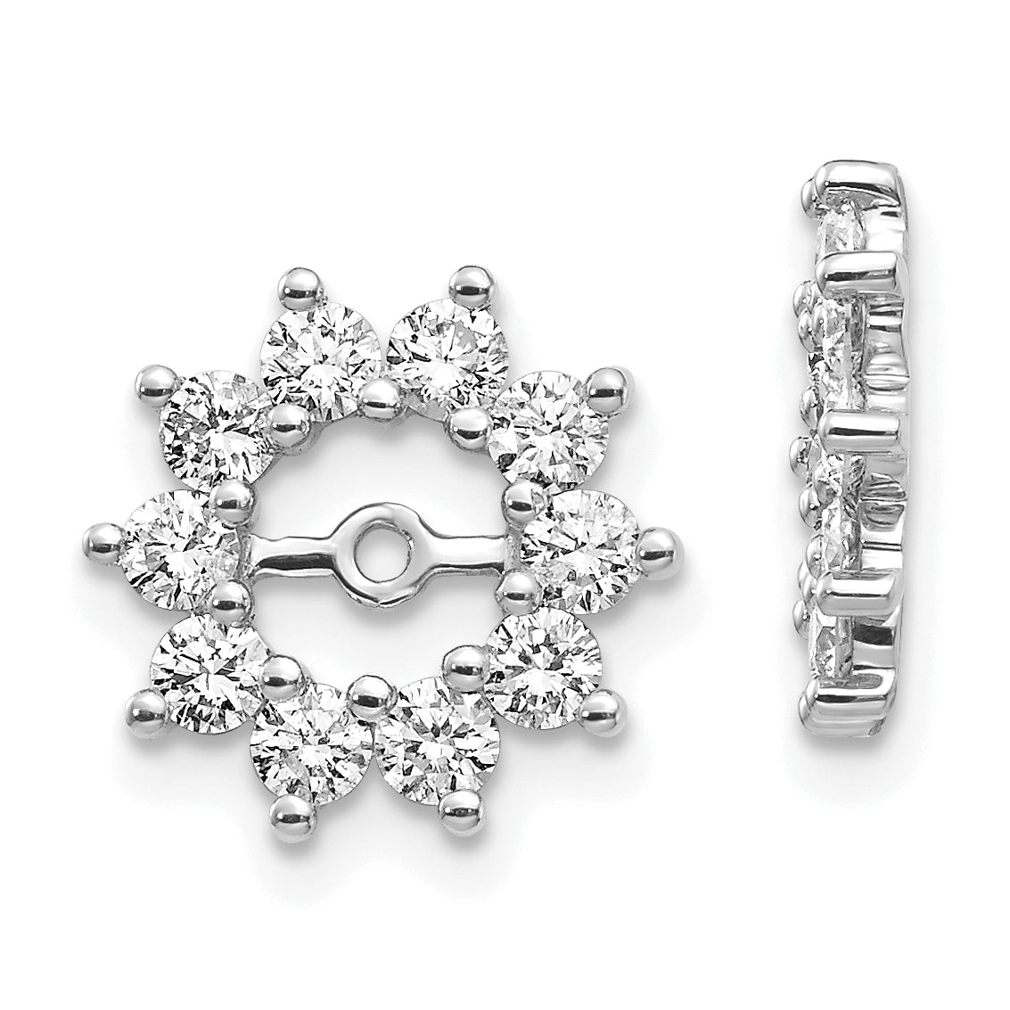 14K White Gold Aa Fancy Diamond Earring Jackets