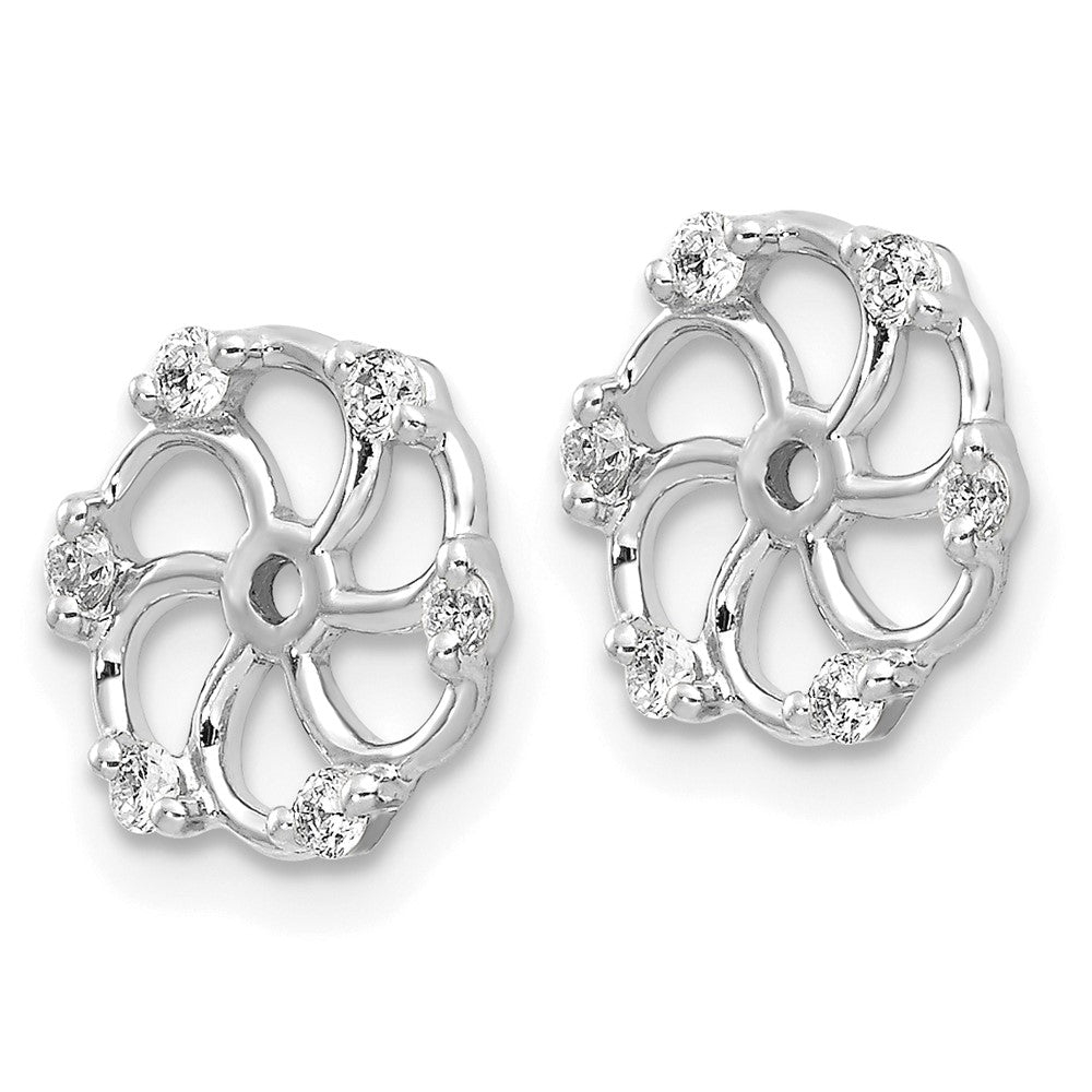 Solid 14k White Gold AA Simulated CZ Earring JacKet