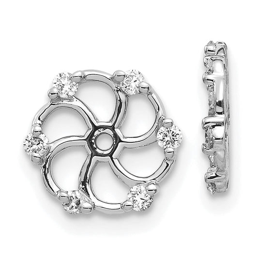 14K White Gold Aa Diamond Earring Jacket