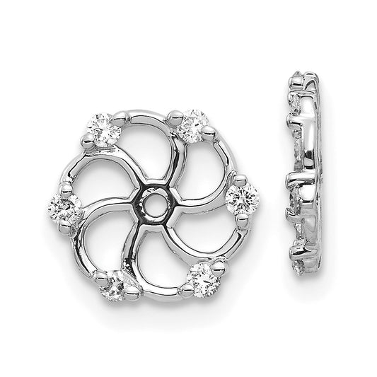 Solid 14k White Gold AA Simulated CZ Earring JacKet