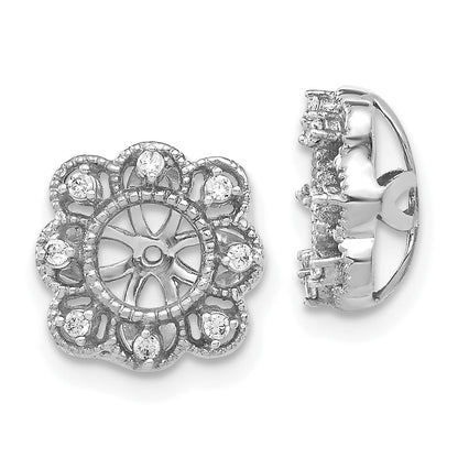 14K White Gold Fancy Diamond Earring Jackets