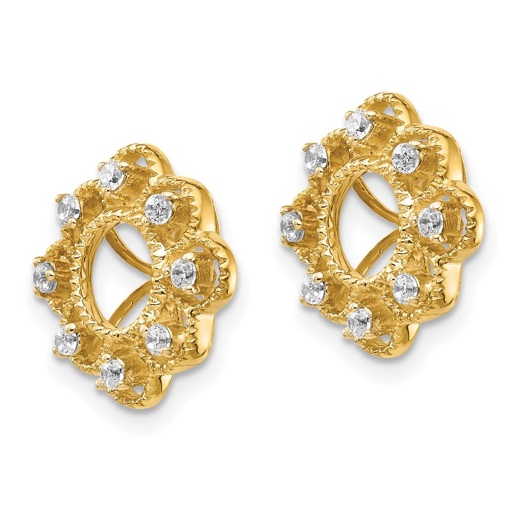 10K Yellow Gold Fancy Diamond Earring Jackets
