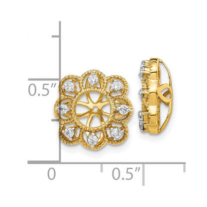 10K Yellow Gold Fancy Diamond Earring Jackets