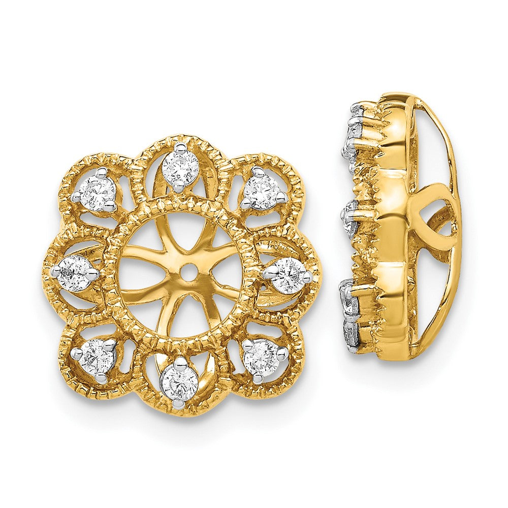 10K Yellow Gold Fancy Diamond Earring Jackets
