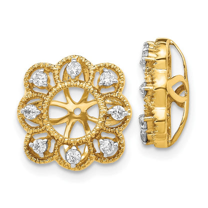 10K Yellow Gold Fancy Diamond Earring Jackets