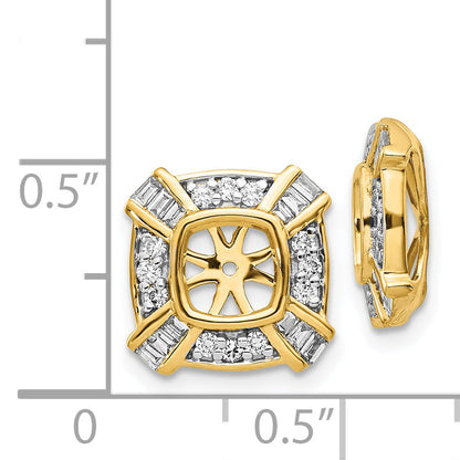 14K Yellow Gold Fancy Diamond Earring Jackets