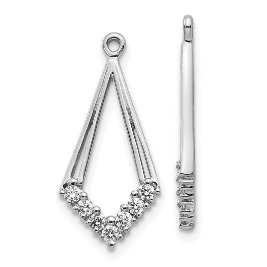 14K White Gold Aa Diamond Shaped Earring Jacket